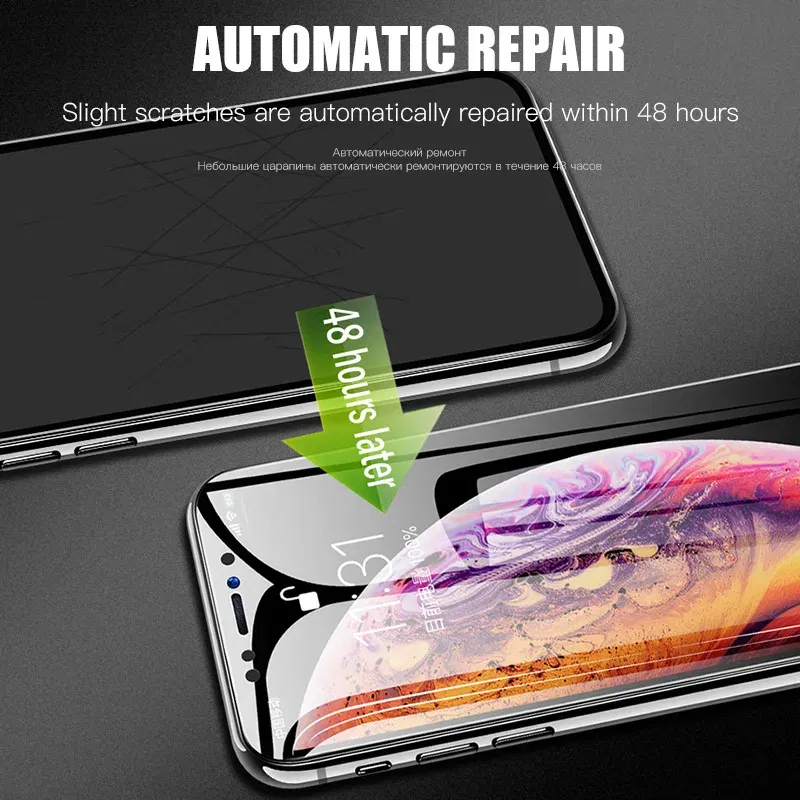 Color: Frosted - Protective Hydrogel Film for iPhone XS Max X XR Screen Protector for iPhone XR X XS Max (Not Glass) Protection Protect Foil Film