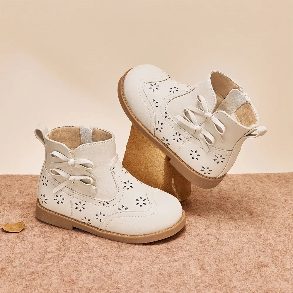 Dave Bella Children's Short Leather Boots Winter Girls Anti Slip Plush Shoes Fashion Casual Outerwear Kids Ankle Boots DB4253578