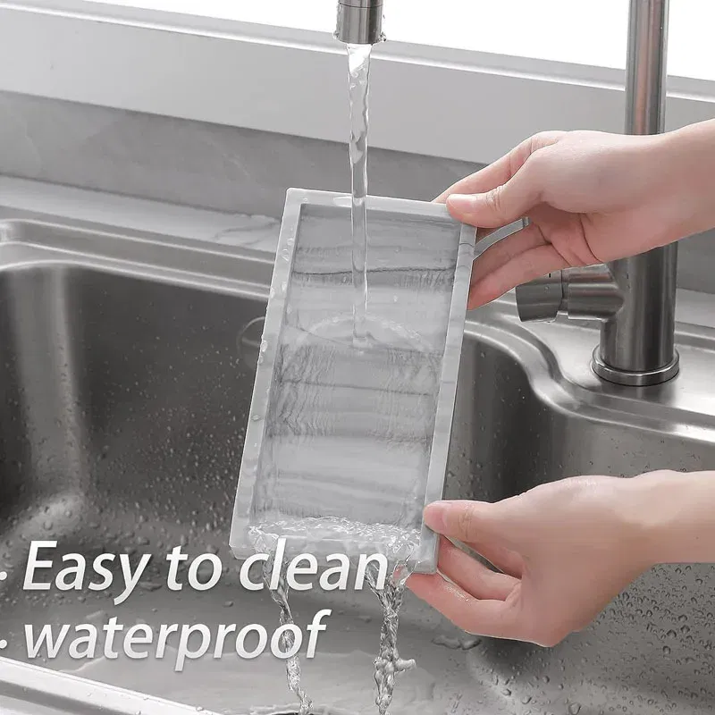 Color: Light Grey, Size: XL - Bathroom Counter Tray, Thickened Silicone Bathroom Vanity Tray, Shatterproof Durable Rectangle Bathroom Tray Soap Dispenser Tray