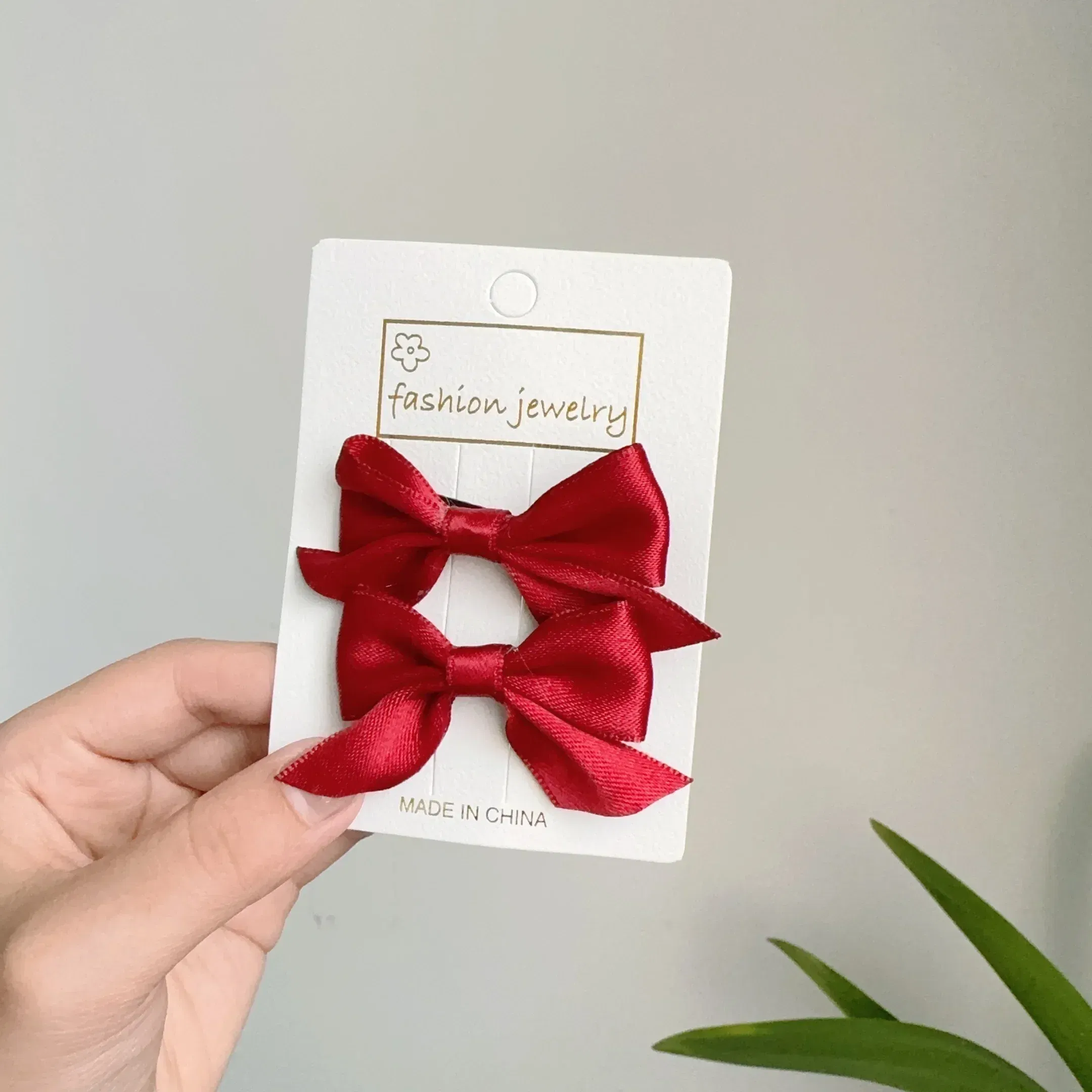 Color: GRAY - 2Pcs Starry Dots Red Velvet Bow Hair Pins Hair Clips Kids Girls Fashion Christmas Barrettes Ponytail Holder Headwear Accessories