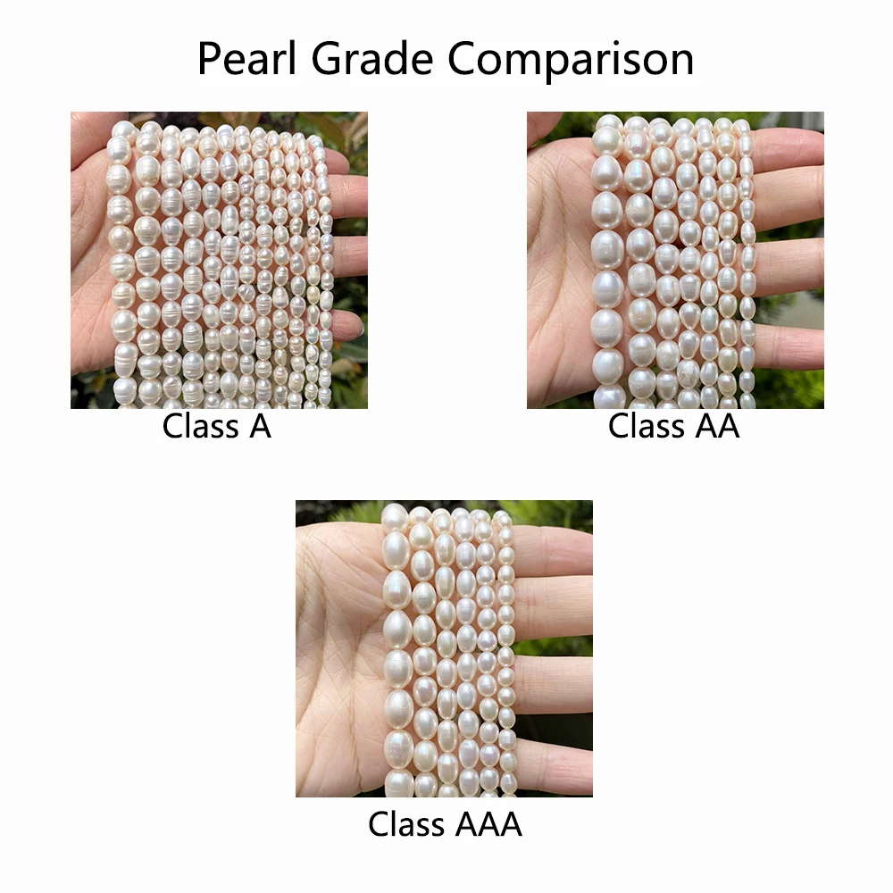 Color: Green, Item Diameter: 6mm - 100% Natural Freshwater Pearl Wholesale A/AA/AAA High Quality Rice Shape Beads For Jewelry Making DIY Bracelets Necklace