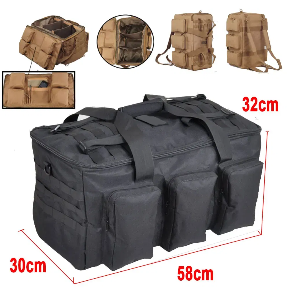 Color: Beige - 50L Travel Luggage HandBag Camping Backpack Tactical Large Capacity Men Outdoor Sports Hiking Climbing Mountaineering Trip Bag