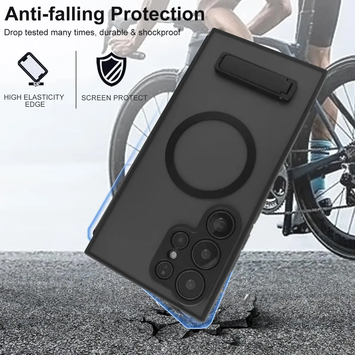 Color: Beige, Material: Neoprene - UYUXIO Translucent Magnetic Mobile Phone Case with Kickstand for Samsung Galaxy S25 Ultra S24 S23 FE S22 Plus Slim Stand Cover
