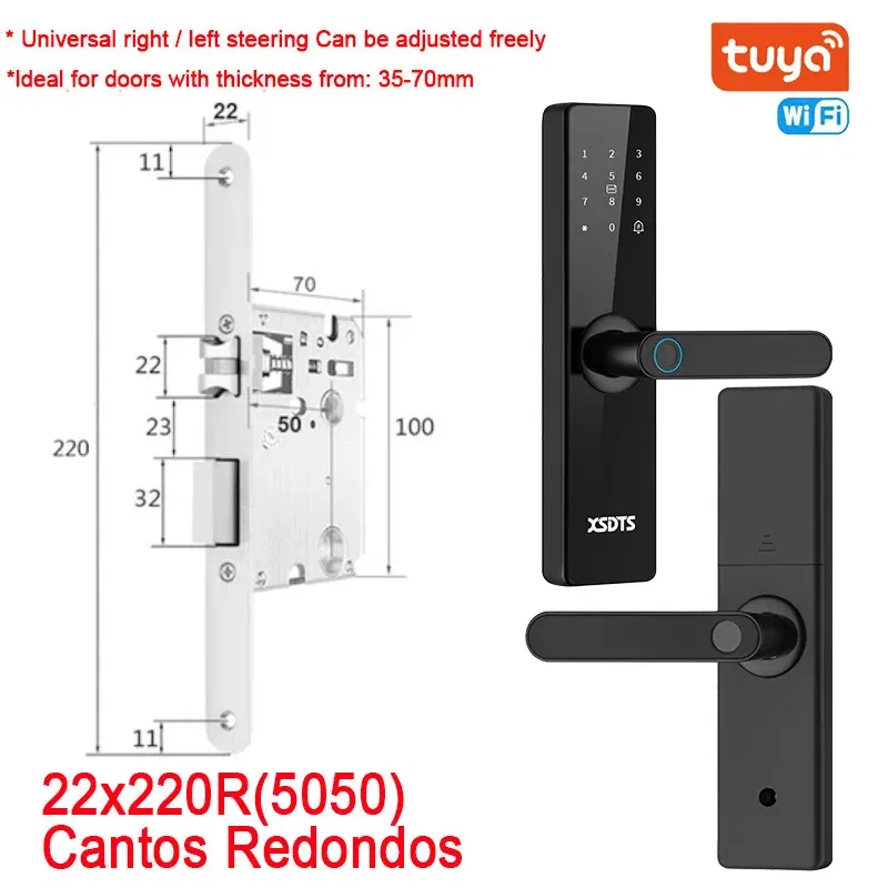 Color: Milky White, Ships From: CHINA - New! Tuya Wifi Electronic Smart Door Lock With Biometric Fingerprint / Smart Card / Password / Key Unlock/ USB Emergency Charge