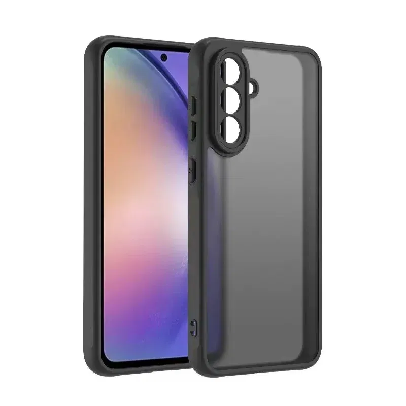 Color: black, Compatibility by Model: Galaxy A26 5G - Luxury Matte Case For Samsung Galaxy A56 A55 A54 A53 A52 A36 A35 A34 A13 A14 A15 A16 A17 A25 A26 A06 A05 A07 Protective Cover