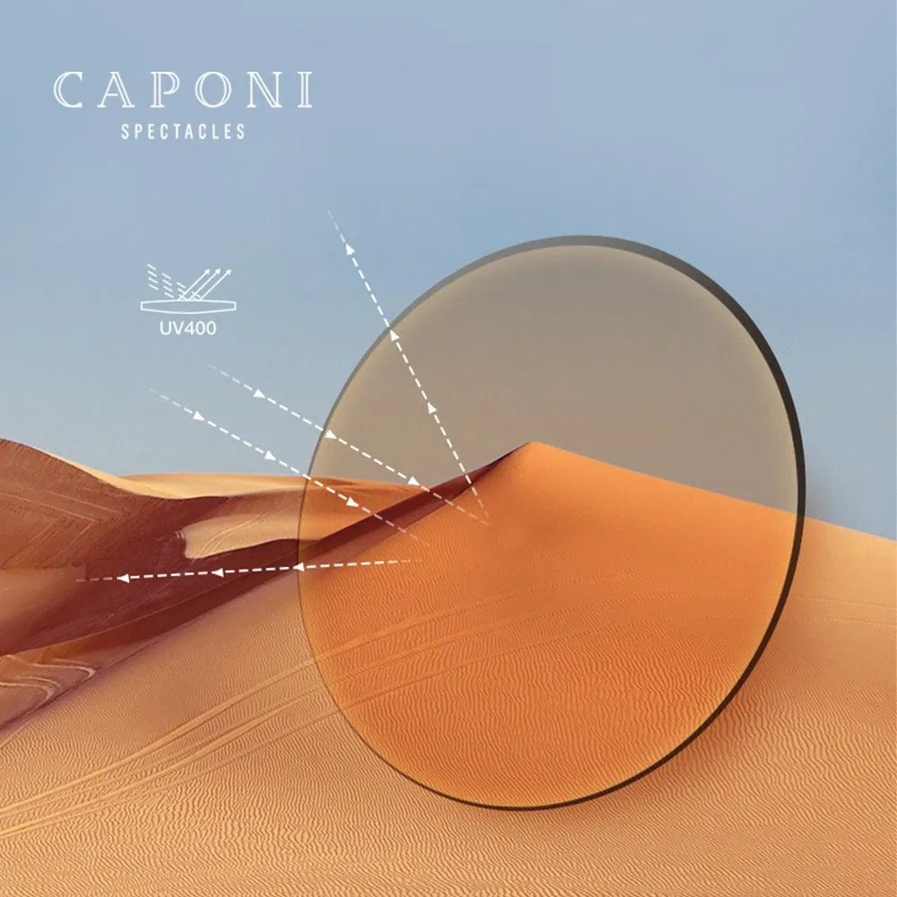 Lenses Color: WHITE, Lens Index: 1.61 - CAPONI Photochromic Brown Optical Aspherical Lens CR-39 Resin Customized Prescription Myopia Hyperopia 1.56 1.61 2pcs/1 pair