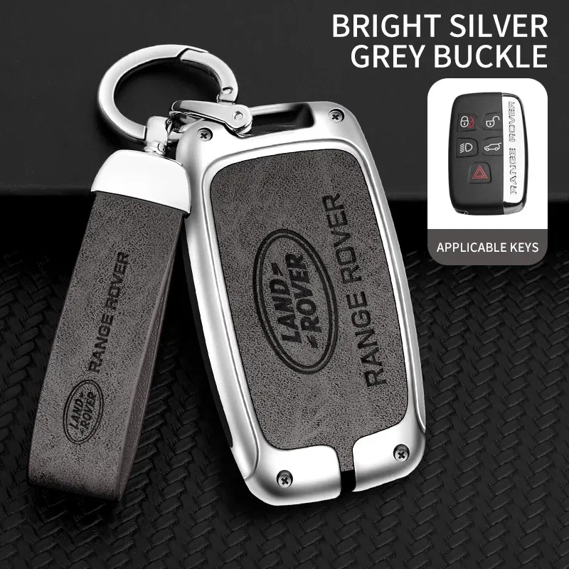 Color Name: Orange - Car Zine Alloy Key Case For Land Rover Range Rover Discovery Evoque Velar Freelander Defender Key Chain Shell Car Metal key Bag