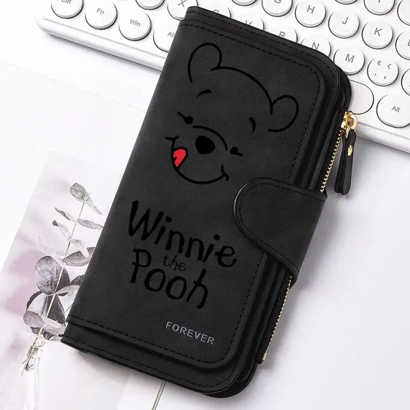 Color: Pink - ? Winnie the Pooh Women Wallets Card Wallet Coin Wallet Womens Bags for Girls Purse ID Wallets Female Coin Purse Girls Gift