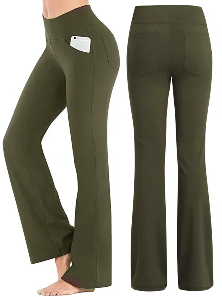 Color: black, Size: M - Ogilvy Mather Solid Elegant Female Lady Women's Legs Pants Palazzo Flared Wide Killer High Waist OL Ladies Career Long Trousers