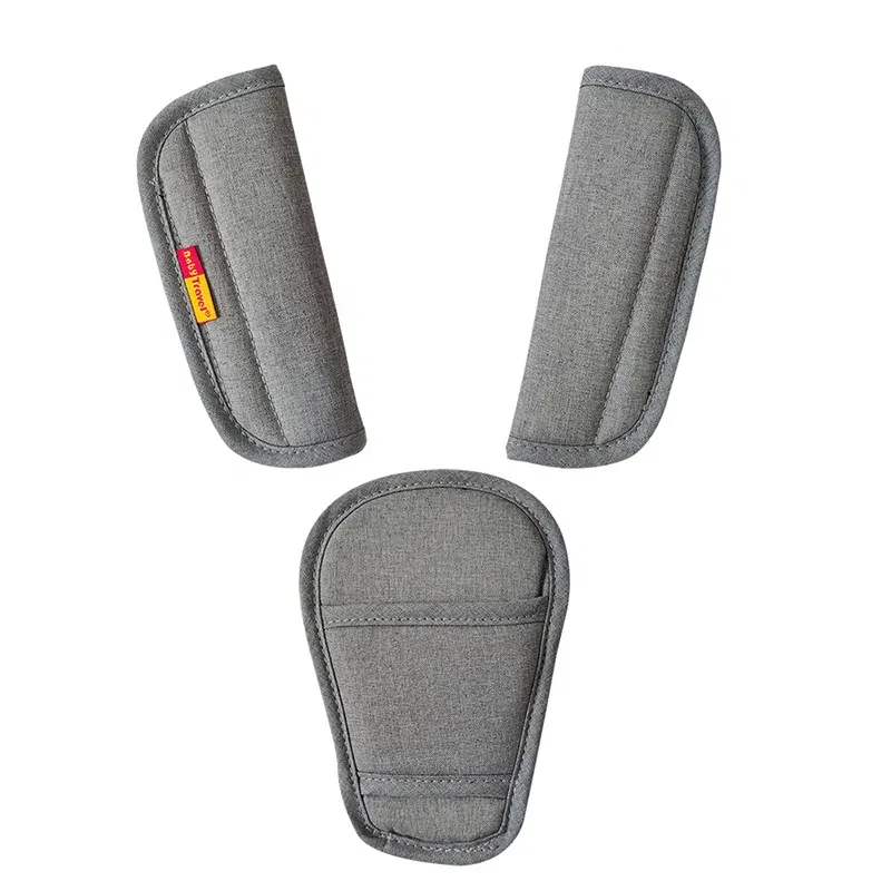 Color: GRAY - Stroller Strap Covers Three Piece Car Seats Accessories Cushion Shoulder Cushion For Stroller Pad Covers For Boy And Girl