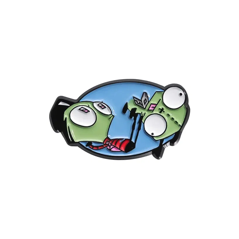 Metal color: Black Zinc Plated - Cartoon Anime Brooch Enamel Pins Custom Metal Animal Badges Lapel Accessories Sweater Women Men Jewelry Gift Friends Wholesale