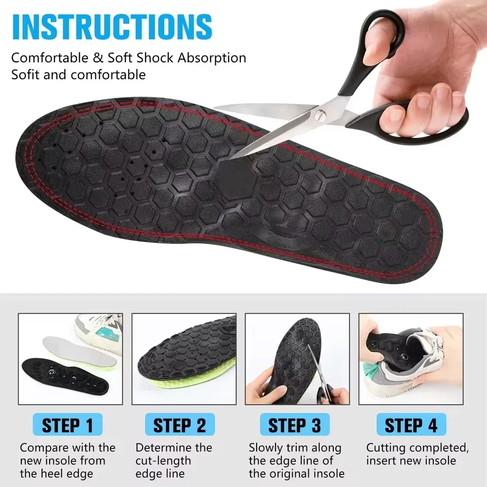Color: black, Shoe Size: 1 - Unisex Magnetic Therapy Foot Insoles Orthopedic Shoe Soles Weight Loss Slimming Massage Acupoints Arch Anti-fatigue Shoes Pads