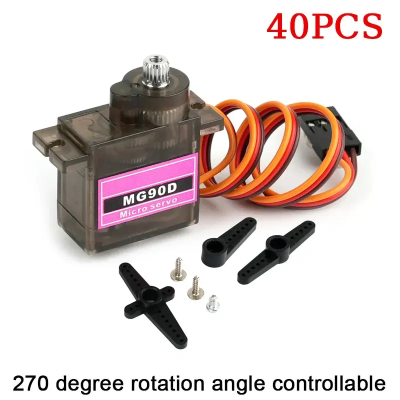 Color: Navy Blue - MG90D 10/20/30/40/50Pcs Micro Digital Servo Motor Full Metal Gear 180/270/360 Degree For RC Airplane Helicopter Car Boat Model
