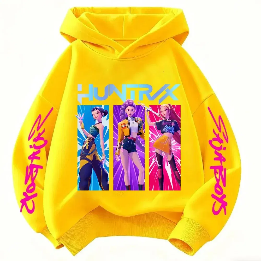 Color: green, Kid Size: 7 - Cartoon Hoodie for Boys and Girls KPop Demon Hunter Rumi Derpy Warm and Thick, Fashionable Casual Top, Printed Purple Sweatshirt