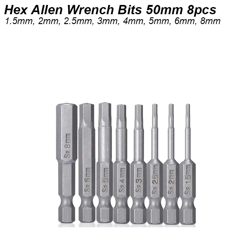 Color: LIGHT BLUE - Hex Allen Wrench Bit Set Metric Imperial SAE Screwdriver Electric Power Drill Adapter Driver Key Socket Security Magnetic Tip
