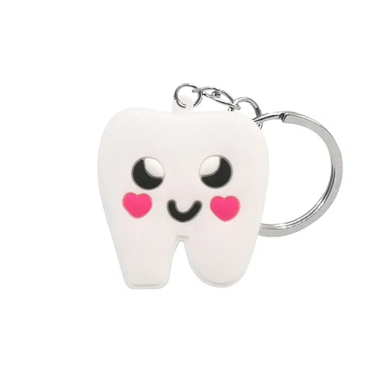 Color: Blue - 1PCS PVC Rubber Hot Keychain for nurses New Design Medicine Style Heart & Brain Car Key Pendant Cute Bag Ornament Gift