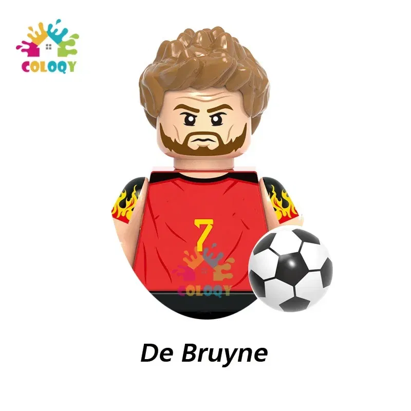 Color: GRAY, Ships From: CHINA - Kids Toys Football Stars Building Blocks Sport Player Bailey Messi Ronaldo Mini Action Figures Toys For Kids Christmas Gifts