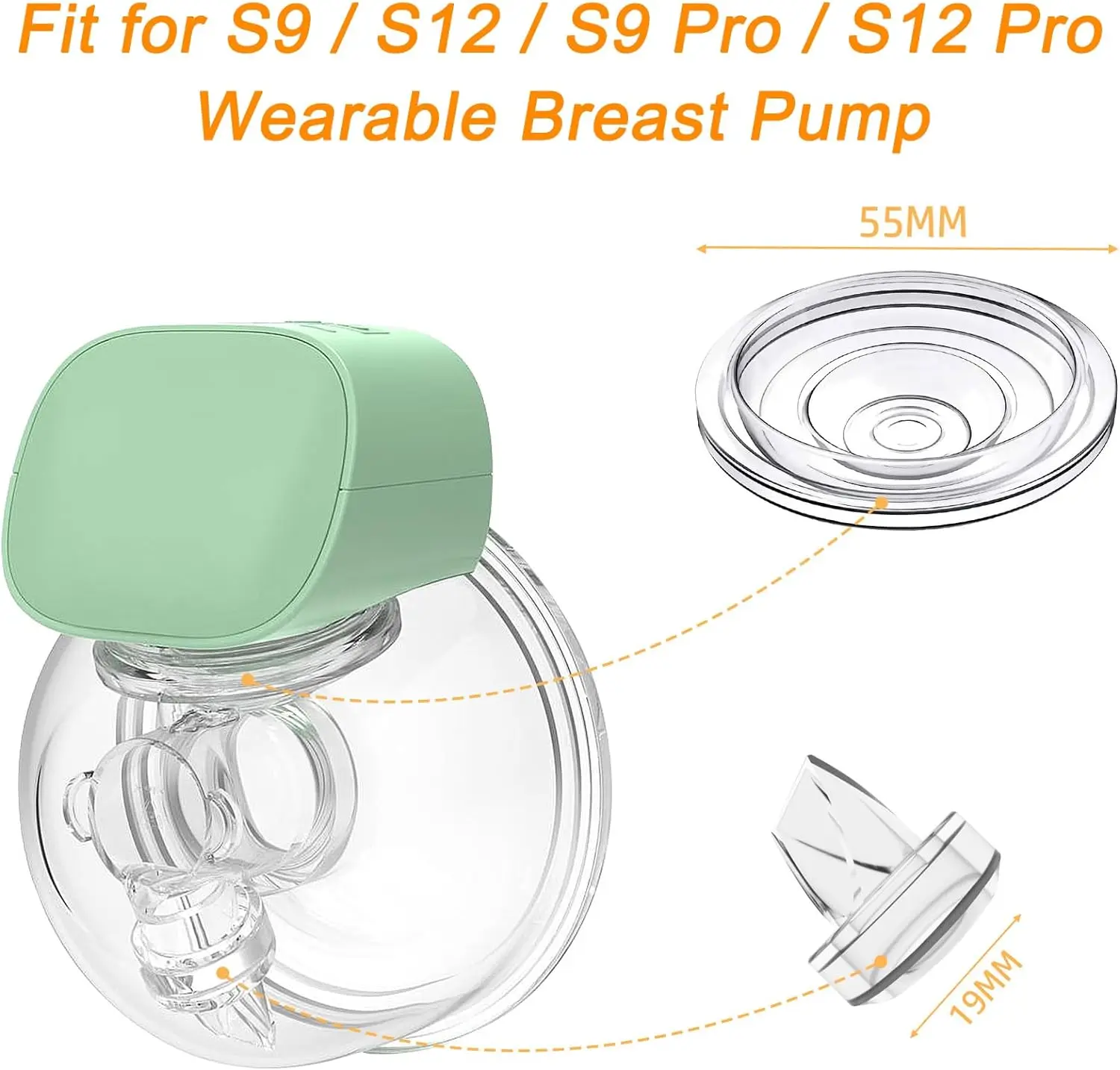 Color: black - Silicone Duckbill Valve and Silicone Diaphragm, Compatible with S12Pro/S9Pro/S12/S9 Wearable Breastpump Parts Replace
