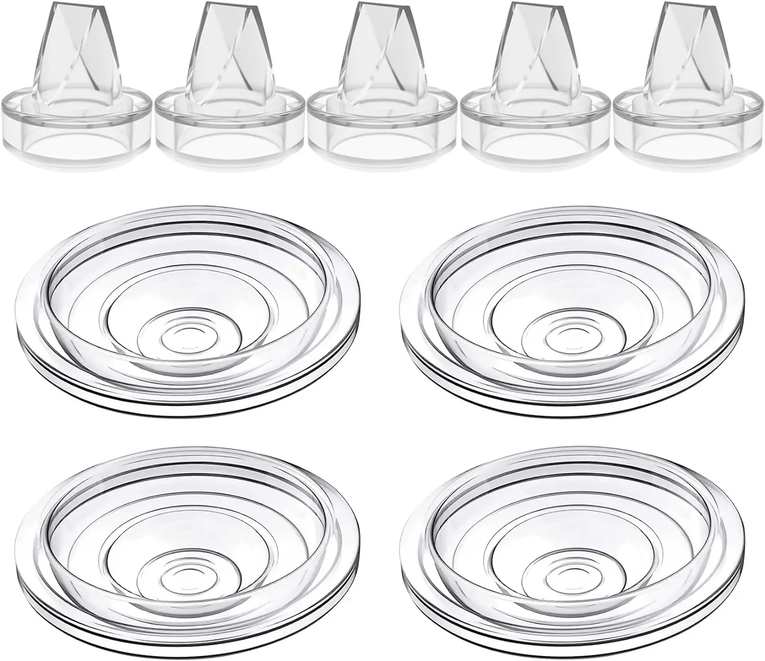 Color: black - Silicone Duckbill Valve and Silicone Diaphragm, Compatible with S12Pro/S9Pro/S12/S9 Wearable Breastpump Parts Replace