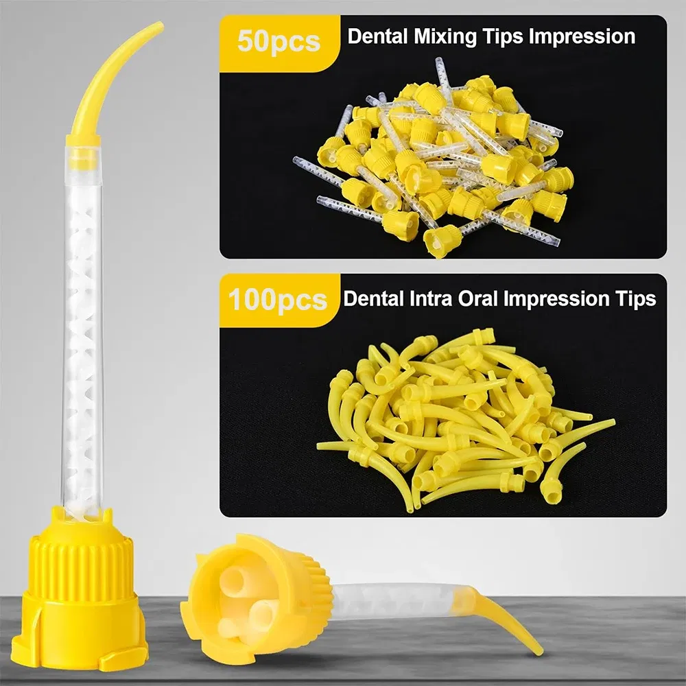 Color: Green - Denspay 50Pc Dental Silicone Rubber Conveying Mixing Head Disposable Impression Materials Mixing Tube Dentistry Materials