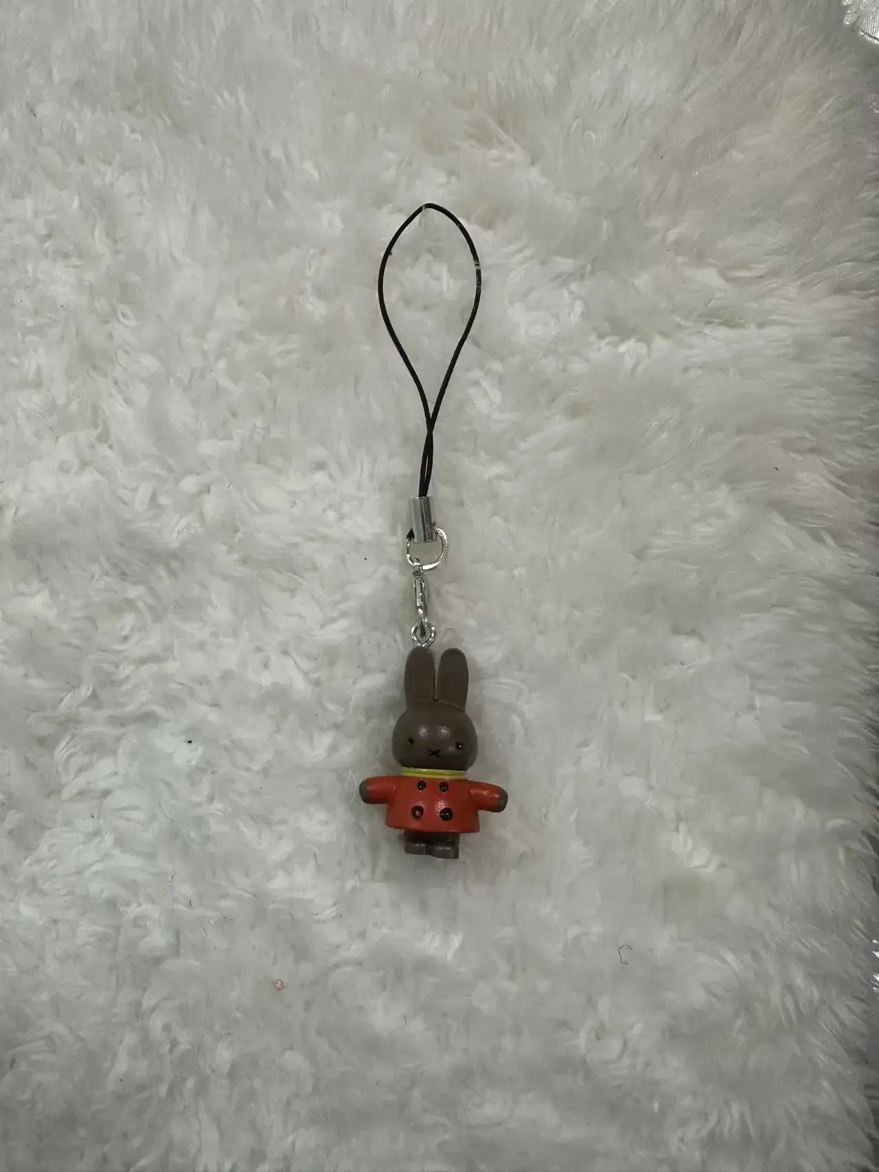 Color: Orange - Kawaii Miffy Key Chain Cartoon Cute Backpack Pendant Ornaments Mobile Phone Chain Christmas Gift