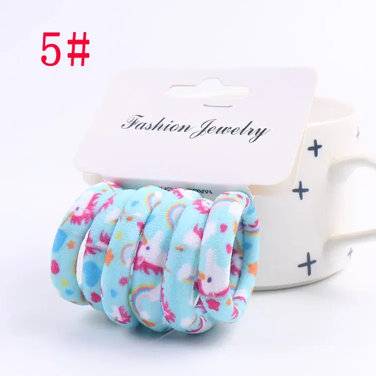Color: Red, Ships From: CHINA - 6PCS/Sett Cute Girls Elastic Hair Bands Scrunchies Ponytail Holder Rubber Bands Hair Ties Sweet Kids Hair Rope Hair Accessories