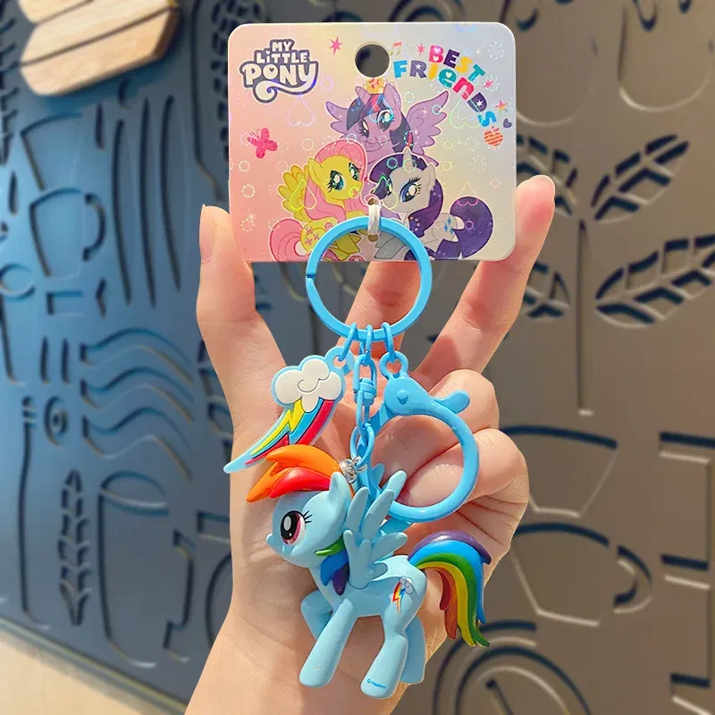 Color: Red, Ships From: CHINA - Cartoon My Little Pony Toy Keychain Twilight Sparkle Pinkamena Diane Pie Fluttershy Rarity Rainbow Dash Key Buckle Keyring Gift
