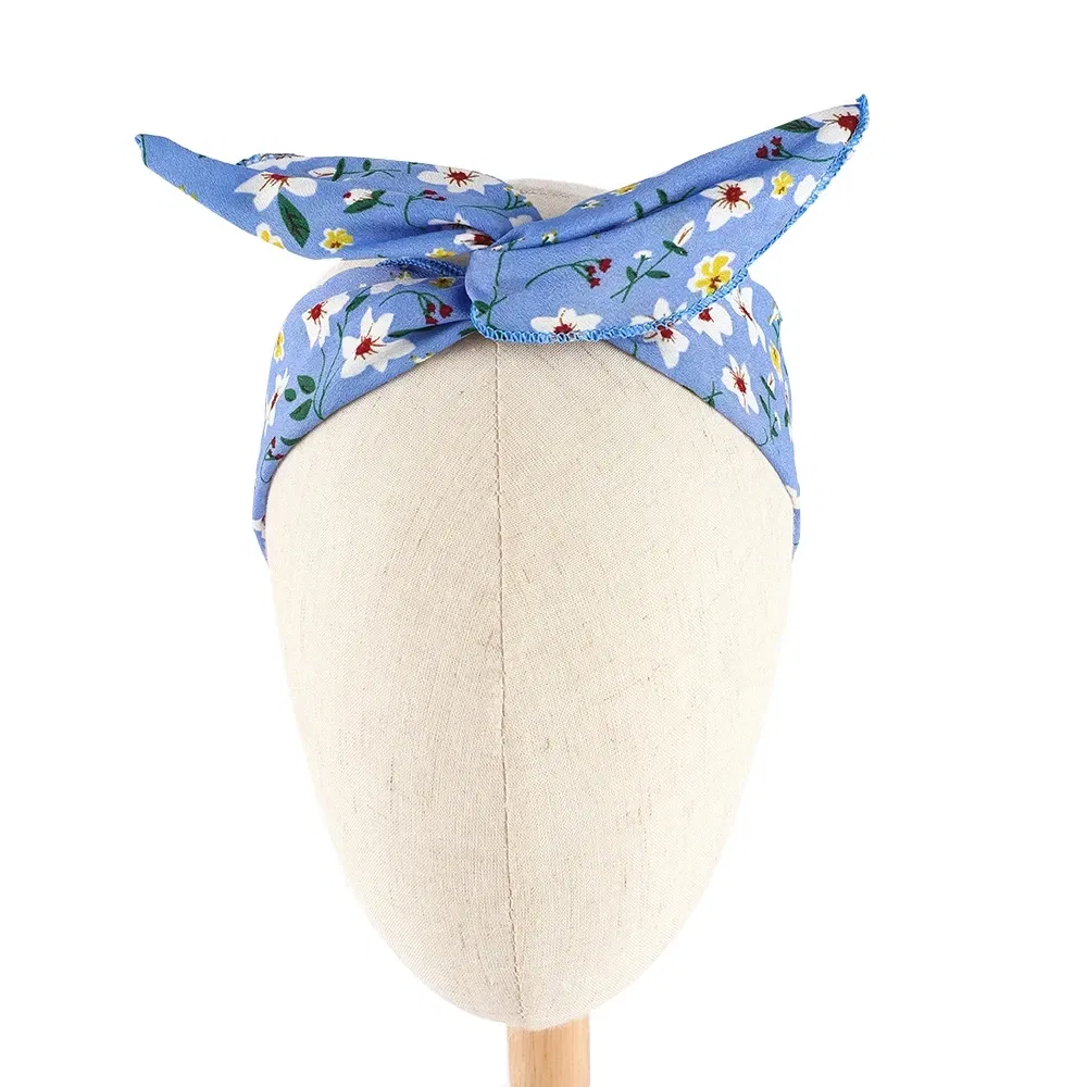 Color: Yellow, Ships From: CN - Bunny Ears With Iron Wire Headband Printed Fabric Women Girls Scrunchies Hairband Hair Band Holder Accessories Headdress