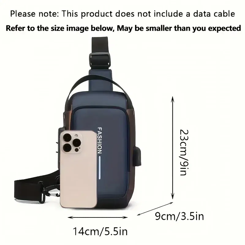 Color: Beige - Durable Oxford Fabric Men's Sling Bag - Stylish Motorcycle Crossbody Chest Pack with Phone Pocket, Zip Closure for Daily Commute