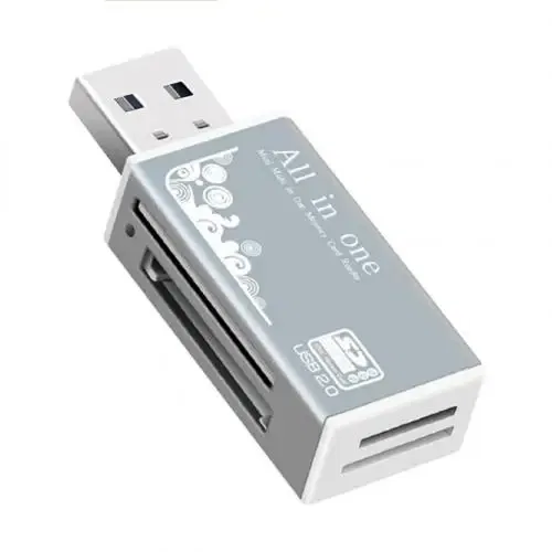 Color: Silver - Multifunctional USB 2.0 Micro-SD/TF/CT/MS/SDHC/MMC Memory Card Reader Adapter