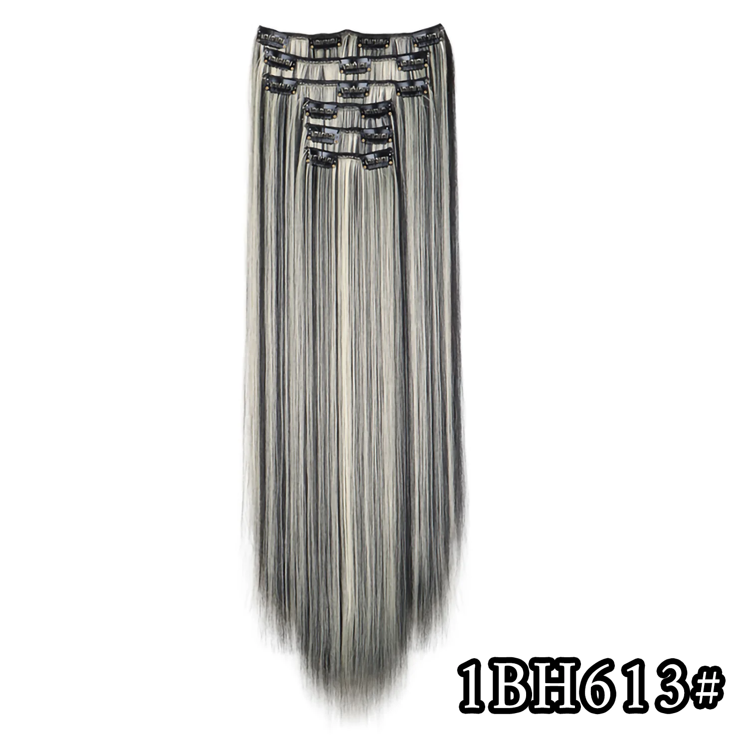 Color: P4/27, Stretched Length: 24inches - 24Inch 16 Clips in Hair Extensions Long Straight Hairstyle Synthetic Blonde Black Hairpieces Heat Resistant False Hair Daily Use