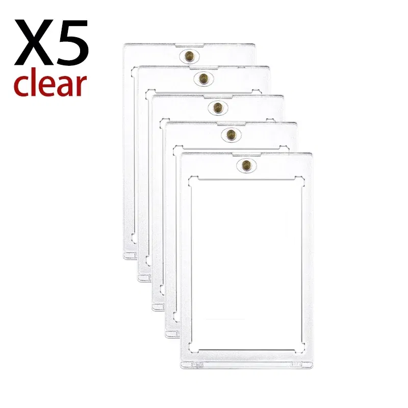 Color: Pink - 10-1Pcs 35PT Hard Magnetic Card Holder for Kpop Idol Photo Cards Protective Sports Trading Card Toploaders Sleeves Display Case