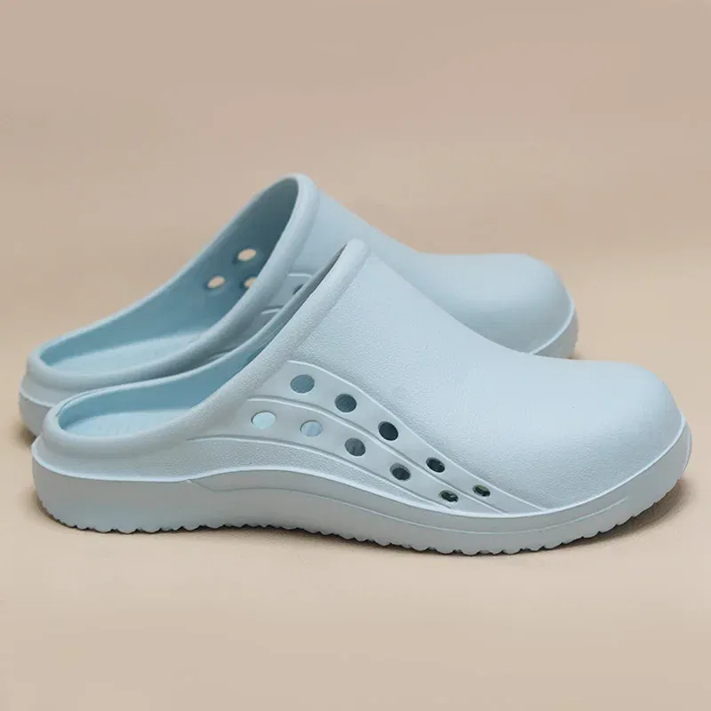 Color: Clear, Shoe Size: 34 - High Quality Scrub Shoes Non-slip Dentist Nursing Clogs Healthcare Service Work Slippers Soft Operating Room Protective Clogs