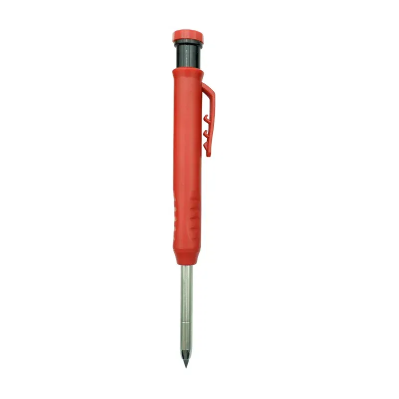 Mechanical Carpenter Pencil, Carbide Scribing Tool, Solid Deep Hole Carpentry Pencil Marker Marking Tool with Built-in Sharpener