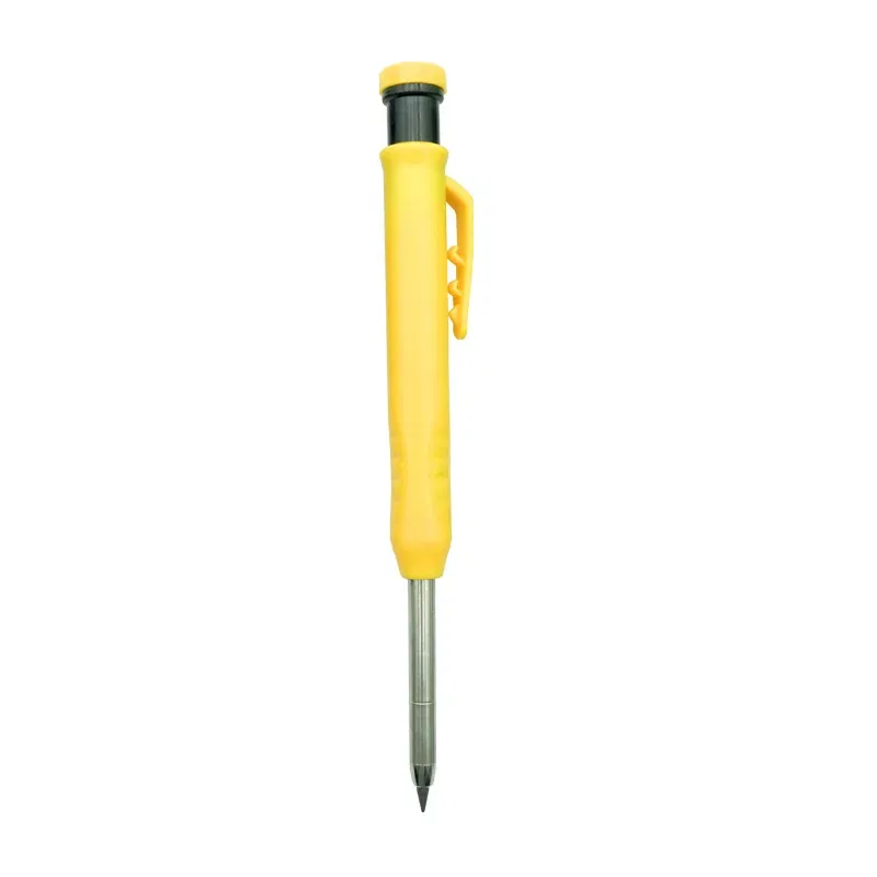 Mechanical Carpenter Pencil, Carbide Scribing Tool, Solid Deep Hole Carpentry Pencil Marker Marking Tool with Built-in Sharpener