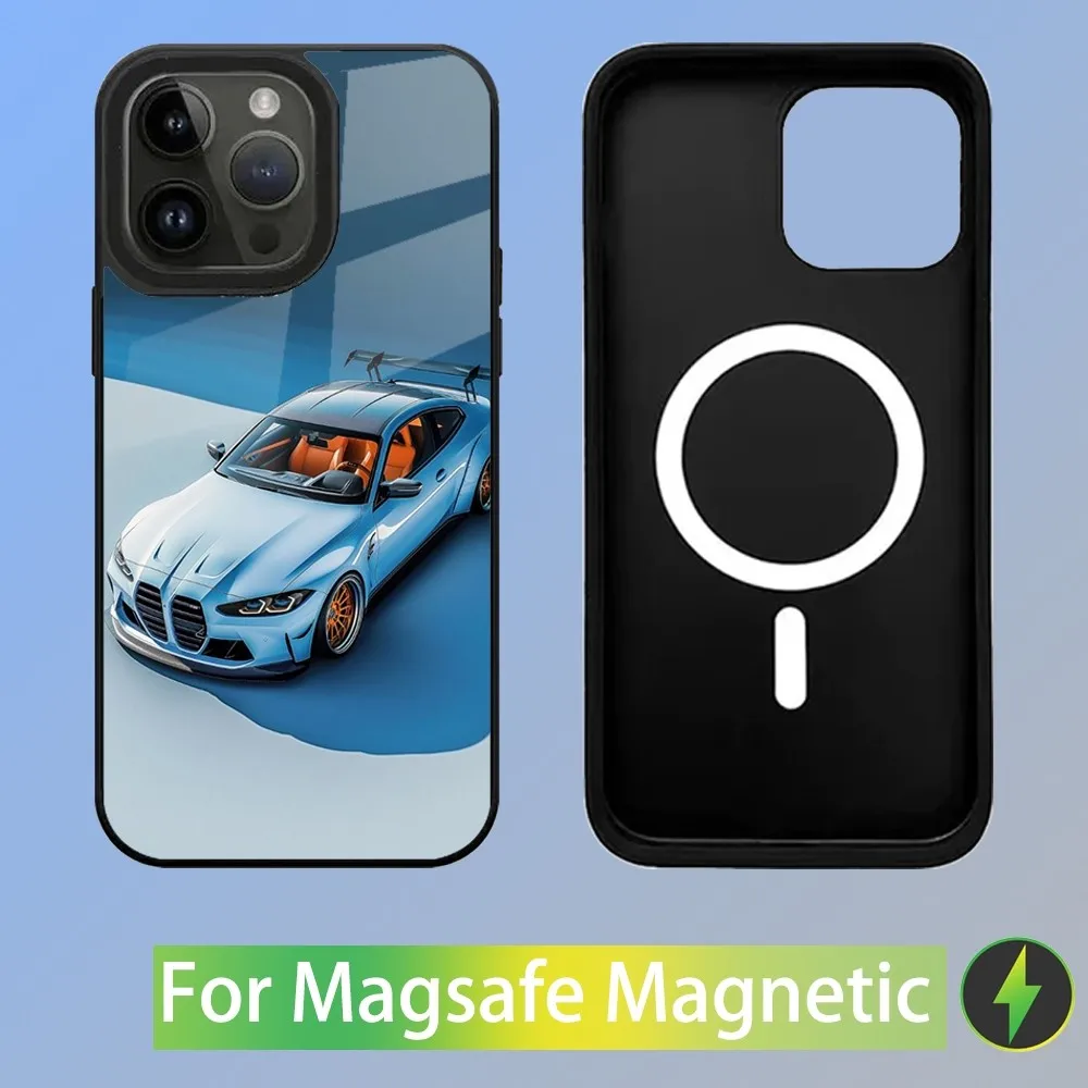 Color: Clear, Material: ABS - Cool Sport Car B-BMW Phone Case For iPhone 16,15,14,13,12,11,Plus,Pro,Max Mini Magsafe Magnetic Wireless Charging