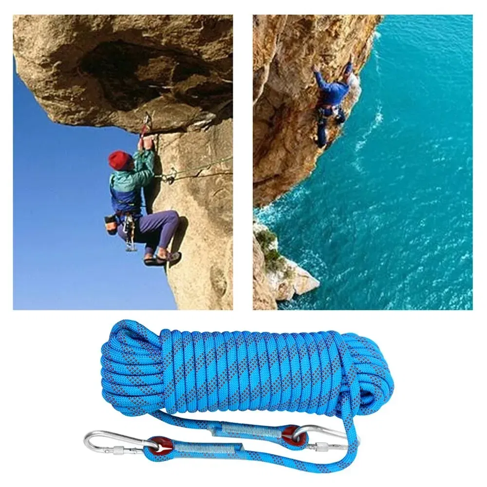Color: light green - Tomshoo 10mm Rock Climbing Rope 10M/20M/30M Outdoor Static Rapelling Rope for Fire Rescue Safety Escape Climbing Accessories