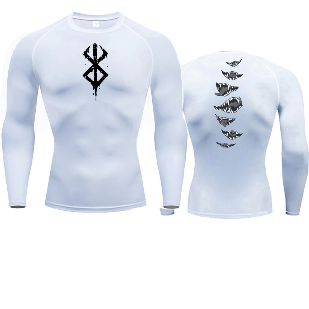 Color: Red, Size: S - 2024Anime Berserk Guts Men's Compression Shirt Fitness Sport Running Tight Gym TShirts Athletic Quick Dry Tops Tee Summer