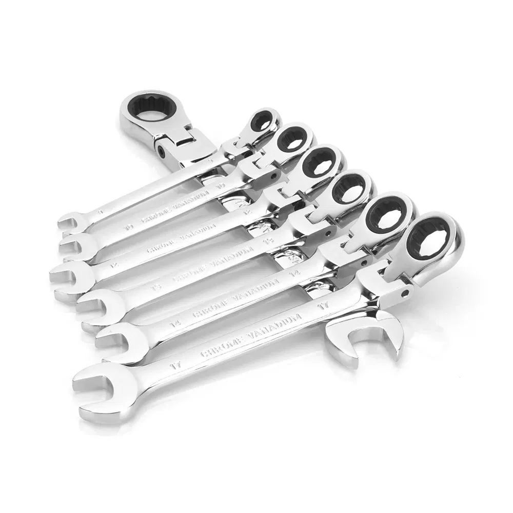 Color: Yellow - 1pc Ratchet Wrench of Keys Spanner Hand Tool 72-Tooth Ratcheting Flexible Head Mirror Finish