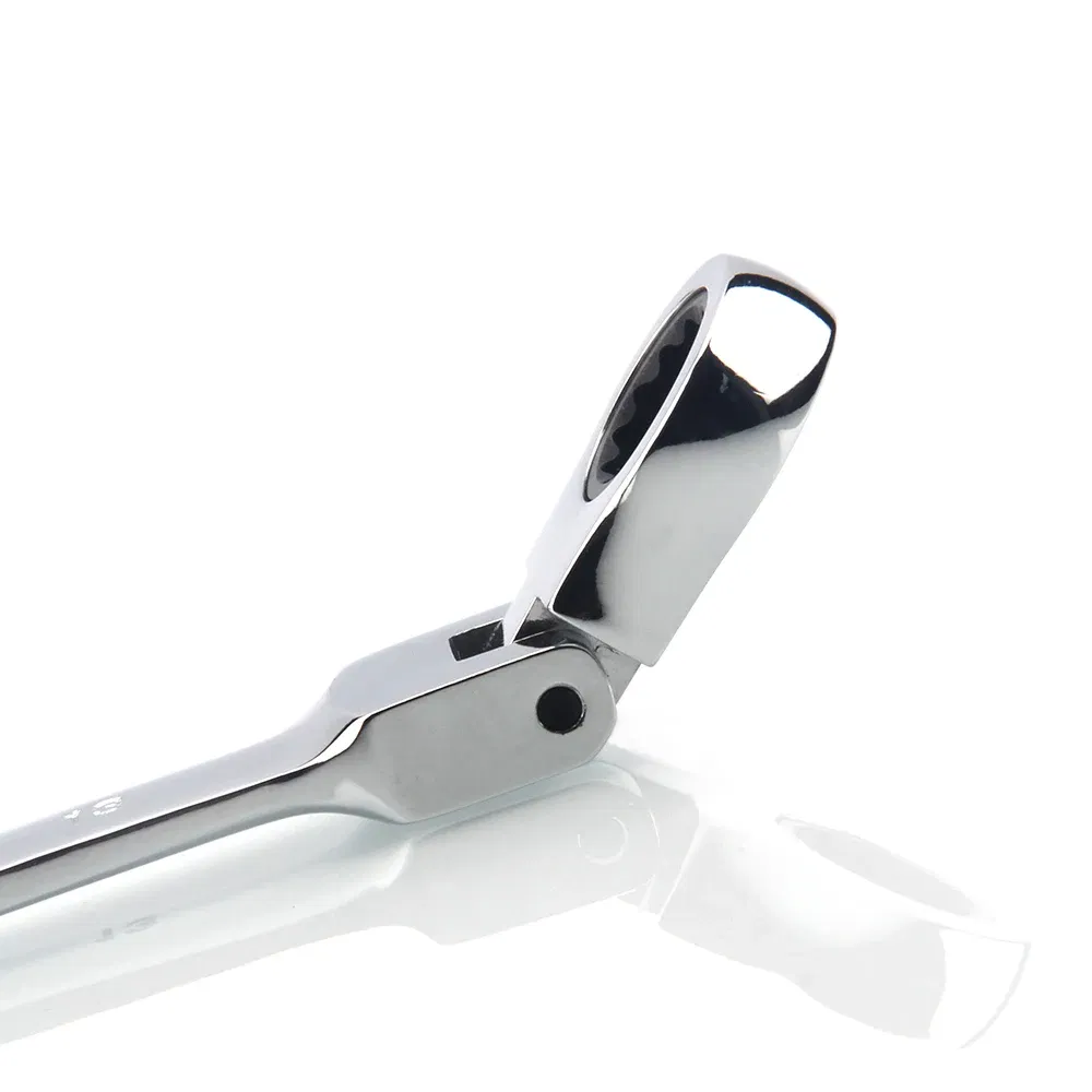 Color: Yellow - 1pc Ratchet Wrench of Keys Spanner Hand Tool 72-Tooth Ratcheting Flexible Head Mirror Finish