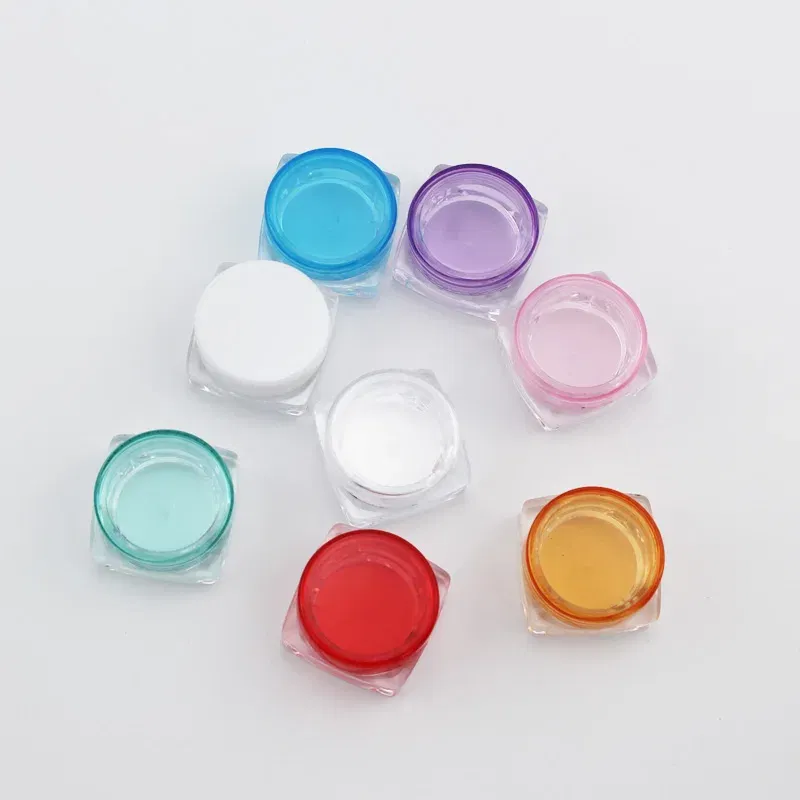 Color: green - 15pcs 2g 3g Empty Jars Refillable Mini Plastic Bottle Cosmetic Jar Container Small Round Bottle Little Cream Jar Solid Perfume