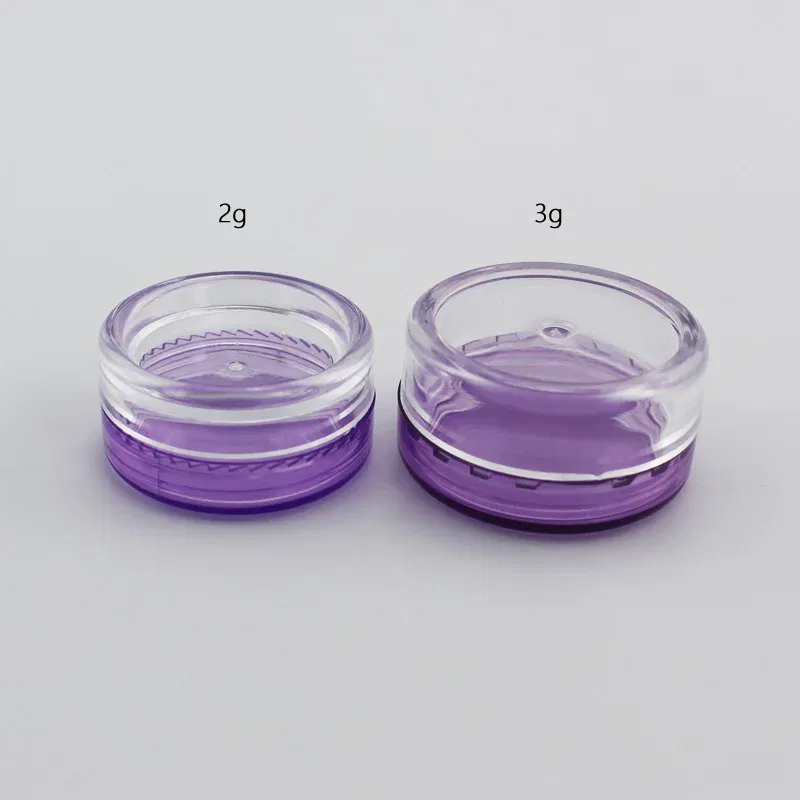 Color: green - 15pcs 2g 3g Empty Jars Refillable Mini Plastic Bottle Cosmetic Jar Container Small Round Bottle Little Cream Jar Solid Perfume