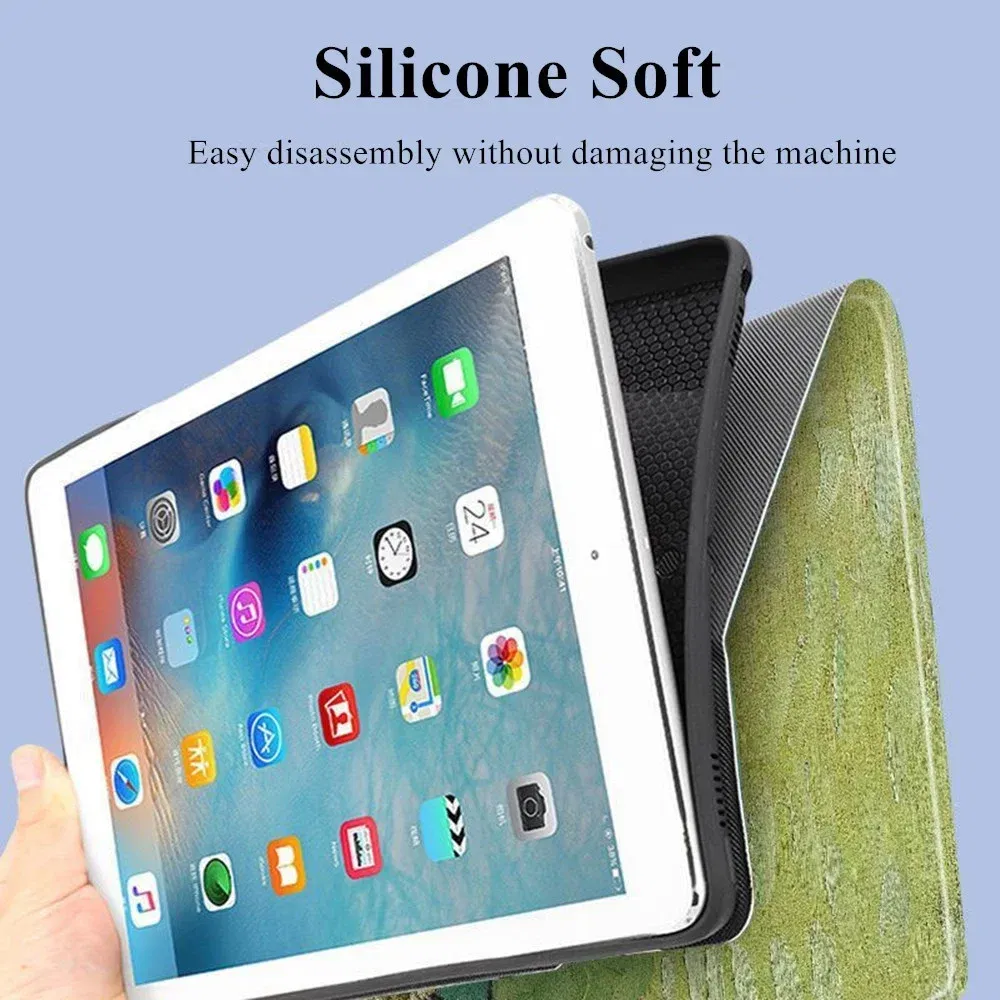 Color: Black, Size: iPad 10th - Case For iPAD 10 9 8 7 6 5 th Generation Pro 11 12.9 10.5 Air 5 4 3 2 Mini 6 Funda Cover Luxury Van Gogh Oil Painting Flower Art