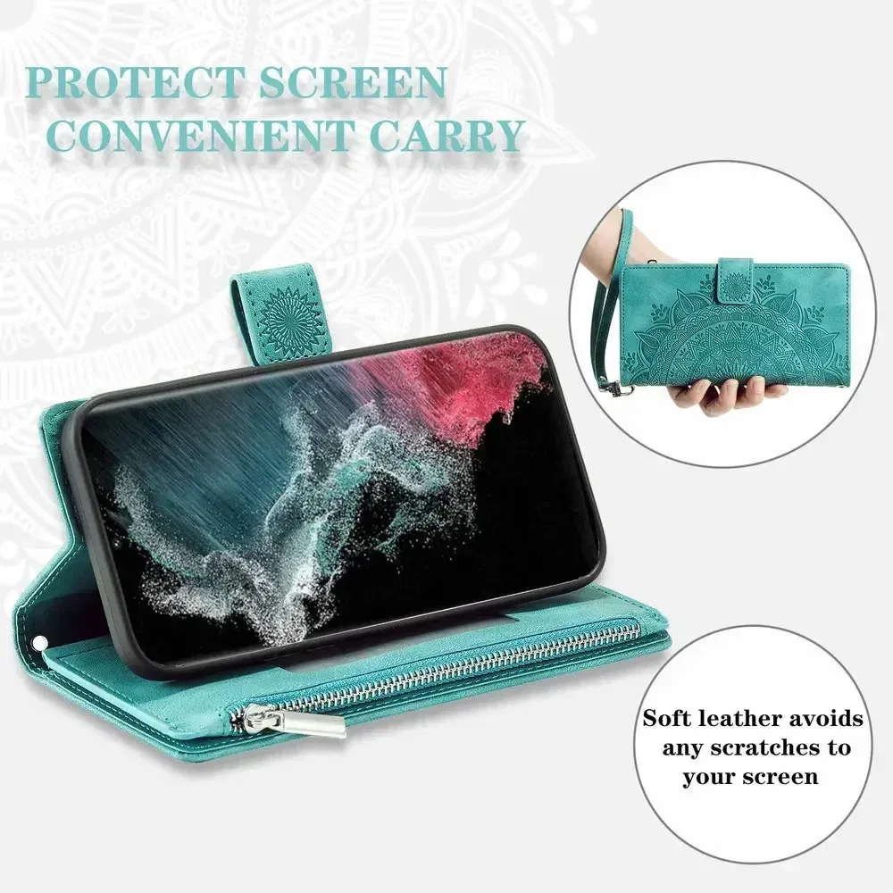 Color: light yellow, Material: Denim - S24 Ultra S23 Plus S 22 CrossBody Strap Zipper Wallet Case for Samsung Galaxy S22 S23 FE S21 S20 23 24 Ultra Note 20 Book Cover
