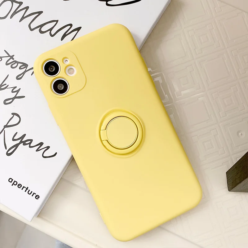 Color: Beige, Compatible-Phone Models: For iPhone 14 Pro Max, Ships From: CN - With Ring Holder Shockproof Case For IPhone 16 15 14 13 12 11 Pro Max Silicone TPU Soft Back Cover