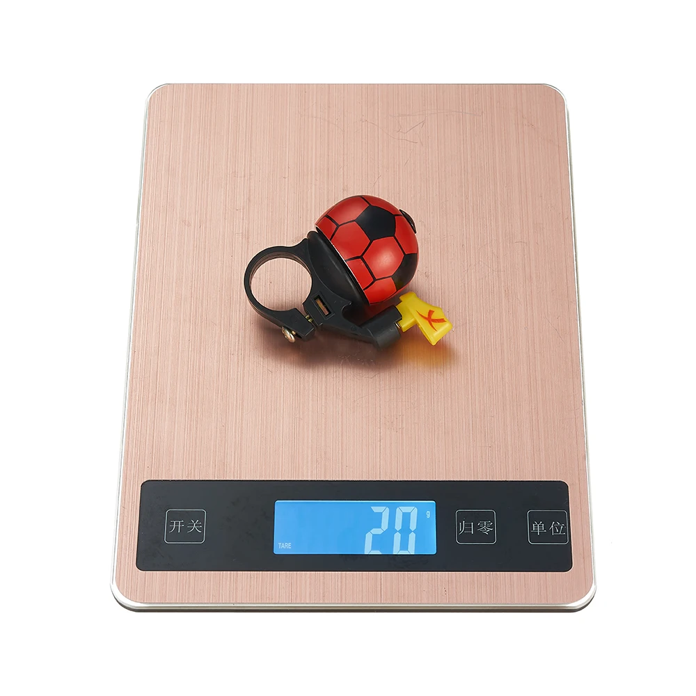 Color: Red - VXM Bicycle Bell Loud Mini Cartoon Football Road Cycling MTB Bike Aluminum Bell Ring Safety Football Bell Ring Horn Handlebar