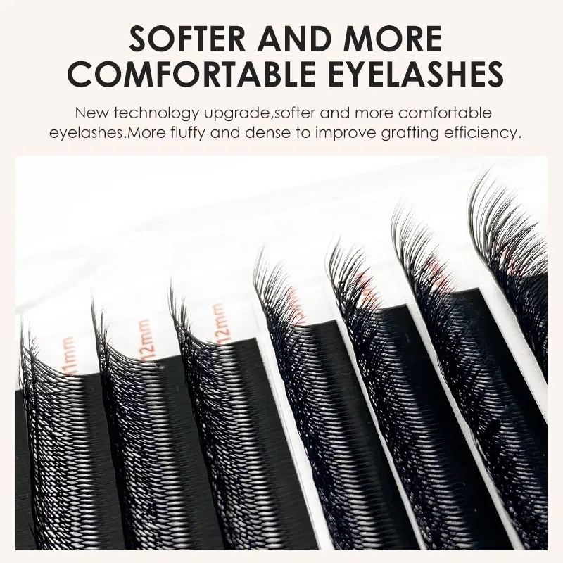 Color: Brushed Chrome, Curl: D, Thickness: 0.07mm, Length: 9mm - NATUHANA 3D 4D WW Shaped Eyelash extensions 0.07mm C D L LU Curl Premade Fans Faux Mink Volume Lashes Korean Make Up Tool