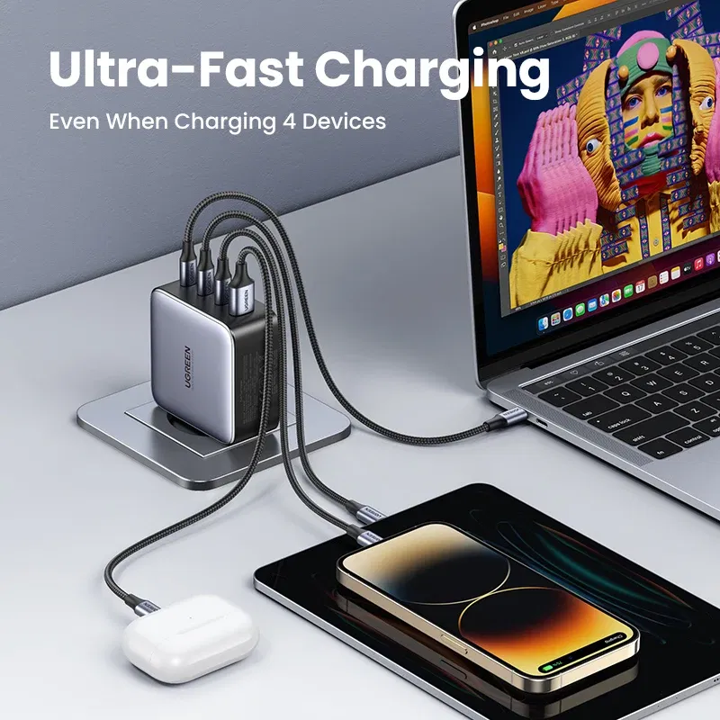 Plug Type: US, Ships From: CHINA - UGREEN 100W GaN Charger USB C PD Fast Charger QC4.0 3.0 Quick Charge Phone Charger For iPhone 15 14 13 Pro Macbook Laptop Tablet