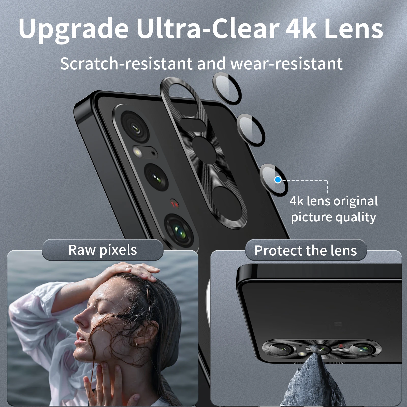 Color: Silver, Material: CANVAS - Metal Alloy Magnetic Case For Sony Xperia 1 V 10 IV iii 5 V Aluminum Bumper Frame Clear Transparent Wireless Charger Cover