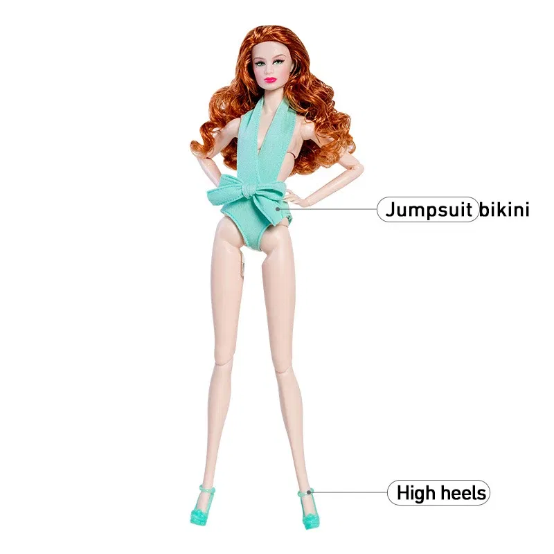 Color: light green - Supermodel Doll Clothes Suit European Fashion Summer Bikini Series Accessories Set Princess Dress DIY Limited Collection Gifts